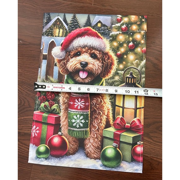 Christmas Dog Holiday Garden Flag Decor Festive Pup Design Goldendoodle - Picture 2 of 3